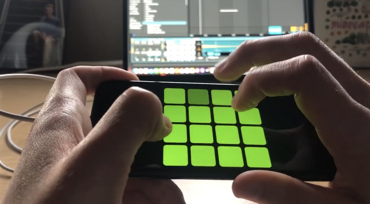 A drum pad on an iPhone