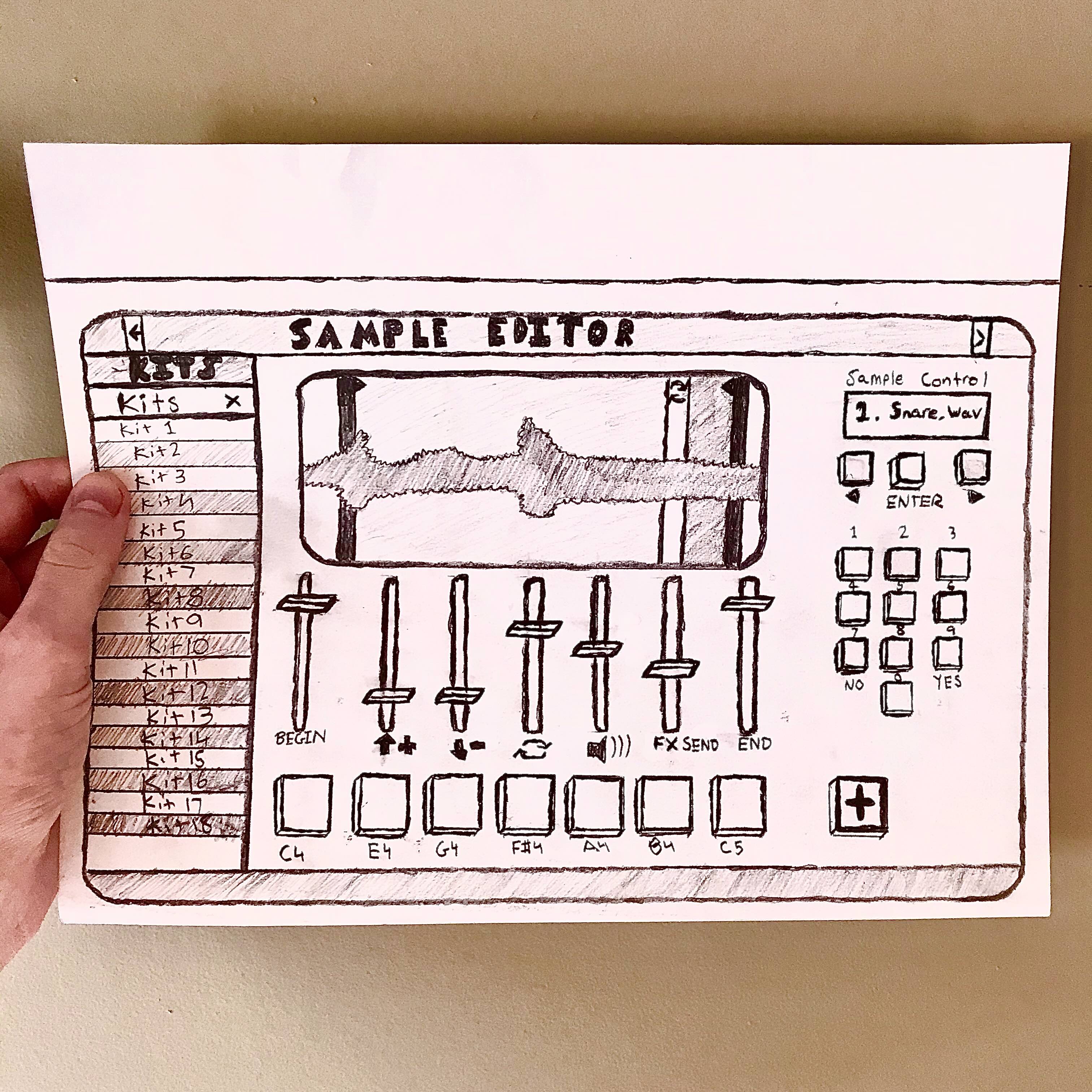 Drawing of a UI mockup